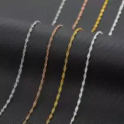 2mm Water Wave Chains Stainless Steel Chain Necklace Men Women Metal Necklaces