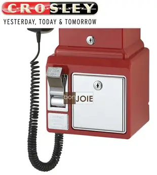 ::bonJOIE:: Crosley 經典懷舊投幣式復古電話機 (紅色) 復古電話 經典電話 懷舊電話 復古風格 美式鄉村 工業風 設計師款 壁掛電話