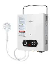 [Devanti] Portable Gas Water Heater 6LPM Outdoor Camping Shower in White