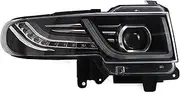 Cars Headlight Compatible With Toyota FJ Cruiser 2007-2013 Headlights LED DRL Running Lights Bi-Xenon Beam Fog Lights Angel Eyes Auto Level(Xenon Bulb)