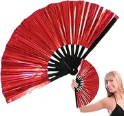 [Generic] Fan for Dancing, Hand Fan, Large Folding Chinese Japanese Kung Fu Tai Chi Handheld Prop for Men Women for Party Dance Performance
