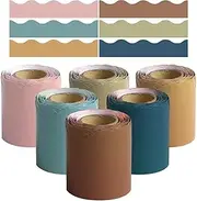 6pcs School Classroom Borders 6 Rolls of Self Adhesive Borders for Walls 6 Rolls 10m Display Borders for School, C