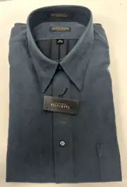 NWT Vintage Van Heusen Navy Blue Microfiber Button Up Shirt