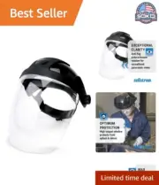 Single Crown Safety Face Shield - Clear Polycarbonate - Full Coverage Protection