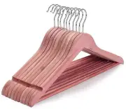 TOPIA HANGER Wooden Coat Hangers 10-Pack Natural Cedar 360° Hook