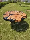 Handmade Round Acacia Wood Epoxy Table Top | Coffee Table Top | Side Table Top