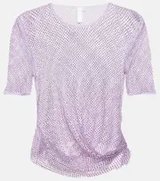 [Simkhai] Simkhai Electra embellished mesh cropped top UK 8 purple