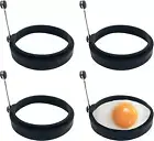 4 Pcs Round Egg Cooker Rings Stainless Steel Non Stick Egg Mcmuffin Maker Egg