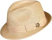 [Goorin Bros.] Goorin Brothers Men's Baseline Stingy Brim Trilby Summer Straw Fedora Hat, Tan, Medium