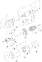 Mahle Starter Motor for Vogele Pavers On Crawlers SUPER 1803-1 1106D-E66TA 7.83- - Onward