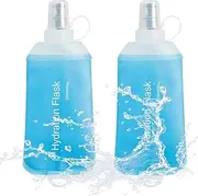 2 Pack 250ML Soft Flask Running Water Bottles,foldable water bottle,TPU Collapsible Running Hydration Flask for Hydration Pack Hiking Cycling Climbing