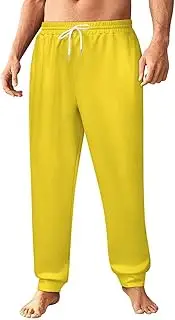 [Generic] Men's Sweatpants, Yellow Palette-553, Polyester Joggers, Sweatpants Jogging Pants for Workout Running
