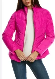 NWT $198 TED BAKER LONDON Women 241514 Renika Bomber Jacket Sz 2 Pink Puffer
