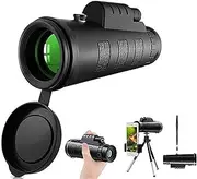 Gift Monocular Telescope, Waterproof Night Vision with Durable and Clear Prism Dual Focus,40X60 High Power Hd Monocular with Smartphone Holder Tripod Little Surprise