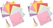 Operitacx 2 Sets Paper-Cut Kit for Kids Scissors Crafts Set Origami Paper Sheets