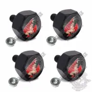 4 Black Billet Hex Lic Fastener License Plate Frame Tag Bolts PIN UP GIRL SPADE
