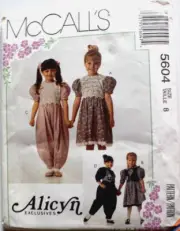 MCCALLS PATTERN 5604 DRESSES JUMPSUITS SIZE 8 UNCUT FF