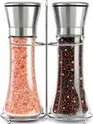 Salt and Pepper Grinder Set Stainless Steel Refillable Salt & Peppercorn Shakers