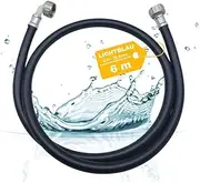 LICHTBLAU Hot Water Inlet Hose 90° Degree I 6 m I 3/4 Inch Washing Machine Dishwasher I 2996 I Hot Water Hose with Metal Thread I Includes Seal