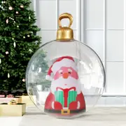 60CM Christmas Inflatable Ball Jingle Jollys Santa Decoration Giant Bauble Clear