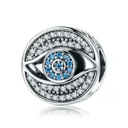 Silver plating Lucky Blue Eye Guarding Charm Beads Fit Women Charm Bracelet DIY Jewelry