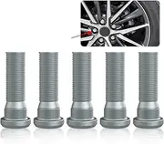 UGSHY 5 PCS Car Hub Screws Kit, M12 x 1.5 Steel Lug Bolt Deep Thread Replacement Parts 90942-02049, 1.9"/49mm Long Wheel Studs Knurl, Compatible with Toyota Camry Corolla Domineering (Silver)
