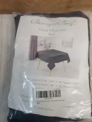 60 x 90 Inch Fabric Black Table Cloth