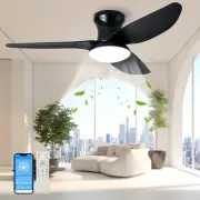 Ceiling Fans with Lights Remote Control, Modern Low Profile Ceiling Fan with ...