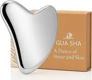 DoSensePro Stainless Steel Gua Sha Facial Tool - Guasha Tool for Face Sculpting, Acne-Prone & Mature Skin - Face Gua Sha Tool for Lymphatic Drainage, Puffiness, Anti-Aging & Deep Face Massage