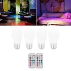 4Pcs 12 Color RGB LED Bulb 5W ColorChanging 500LM Dimmable E27 E26 Spiral