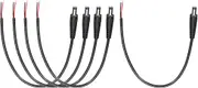 uxcell 5pcs DC Power Pigtails Cable, 5.5mm x 2.5mm Male Barrel Plug Connector to Bare Wire Open End 25cm for CCTV Camera, DVR, LED Strip