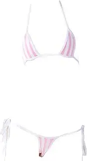 [JasmyGirls] Anime Lingerie Stripe Micro Bikini Kawaii Swimsuit Japanese Bra and Panty Set Cute Swimsuit Sexy Cosplay Outfit