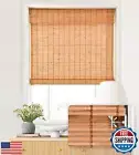 LazBlinds No Tools No Drill Cordless Bamboo Roman Shades, Light Filtering Win