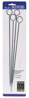 Harold's Kitchen Silver Chrome Barbecue Skewers (Pack of 5)