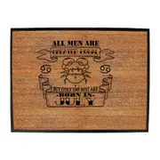 July Cancer Birthday All Men Are Created Equal - Funny Novelty Doormat Man Cave Floor mat
