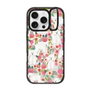 iPhone 16 Pro Impact Ring Stand Case MagSafe Compatible Bichon florals dog breed must have gifts for bichon frise cute fluffy white dog owners rejoice at this gift