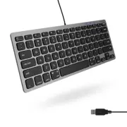 Small USB Wired Keyboard for Mac and Windows - 78 Scissor Keys, 13 Shortcut C...