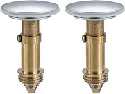tunghey 2Pack Bathroom Sink 36mm Drain Hole, Bathroom Sink Drain Stopper, Universal Pop-Up Bounce Drain Plug Filter, Brass Sink Drain Strainer, Push Type Bathtub Stopper Sink Plugs (36MM)