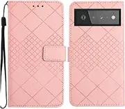 Compatible with Google Pixel 6 Pro 5G Case,Compatible with Google Pixel 6 Pro 5G Kickstand Flip Card Slots PU Leather Phone Cover Pink