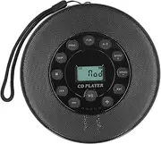 Portable CD Player, Compact CD Player with 3.5mm Connector, CD Player with Anti Skip 1500mAh Rechargeable CD Player for CD CD RW MP3, for Home or in Car (Black Without BT)