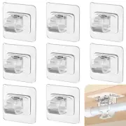 8 Pcs No Drill Curtain Rod Brackets Self-Adhesive Nail Free Wall Mount Hooks