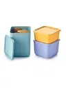 TUPPERWARE NEW CUBIX SQUARE SET 3 PIECE MULTI COLOURED
