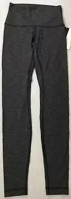 Lululemon Women’s 30” Wunder Under Tight HR Luxtreme LW5AIWS HBLK Gray Size 6