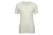 Thermo Fleece Childrens Short Sleeve Tee Top Thermals Merino Wool Blend - Natural