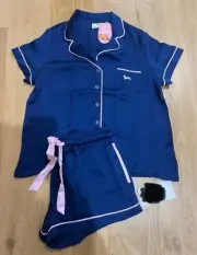Peter Alexander women's navy Satin Set Sz Large bnwt