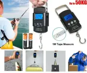 Portable Digital Luggage Hanging Scale Hook Electronic Weigh Fish 50kg +Battery