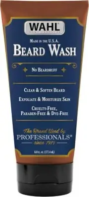Wahl Beard Wash & Face Exfoliator with Essential Oils – 6 Oz Moisturizing Skin