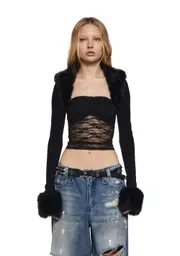 [Current Mood] Becoming Mine Faux Fur Shrug - Black