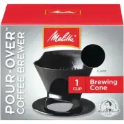 Melitta Pour-Over Black 1 Cup Filter Cone Coffee Brewer 64007 Pack of 8 Melitta