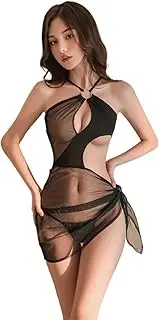 [Temptshow] Women's lace cosplay mesh underwear mischievous sexy elastic perspective jumpsuit